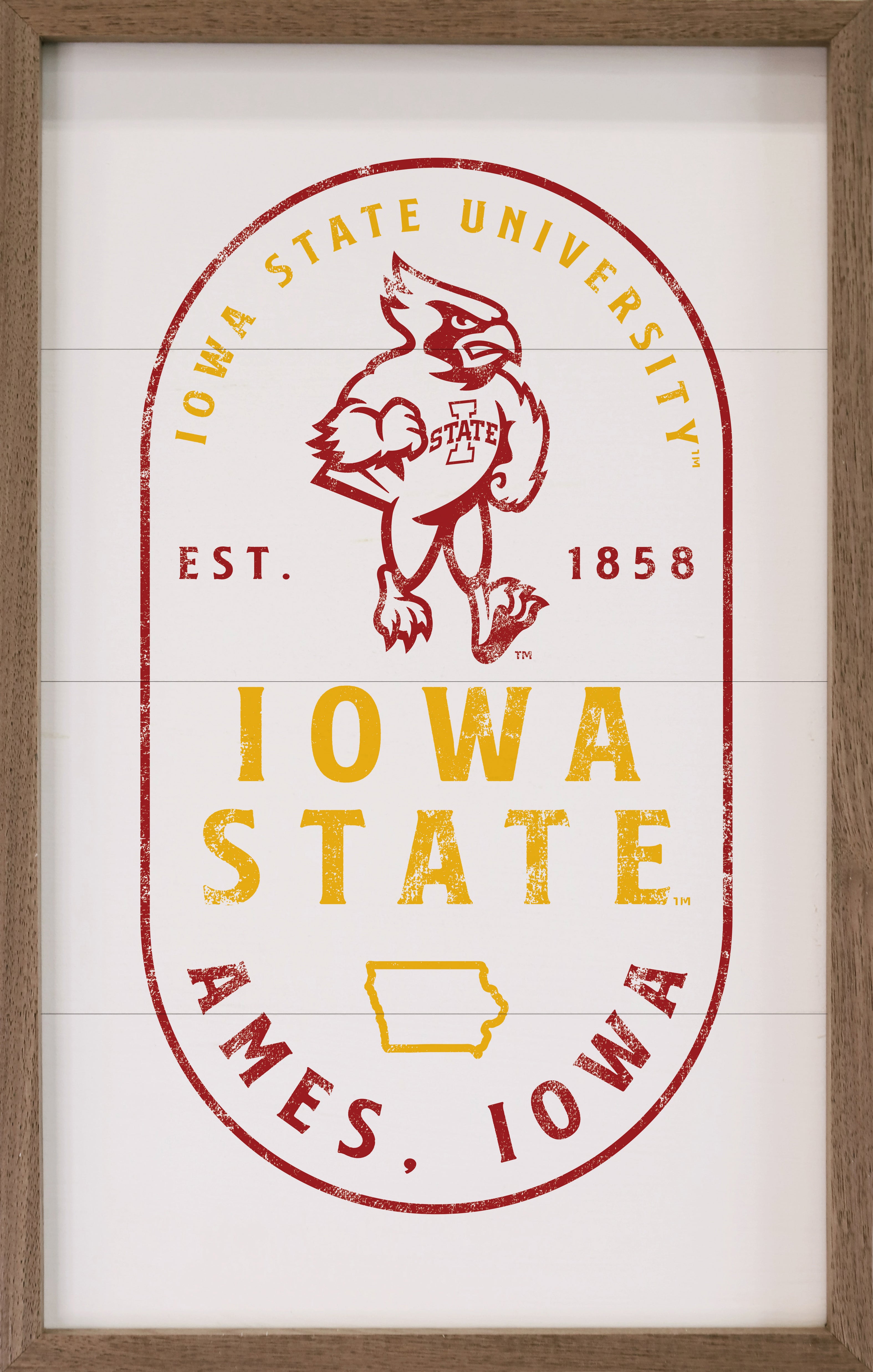 Stamp Poster Iowa State 10x16 / White