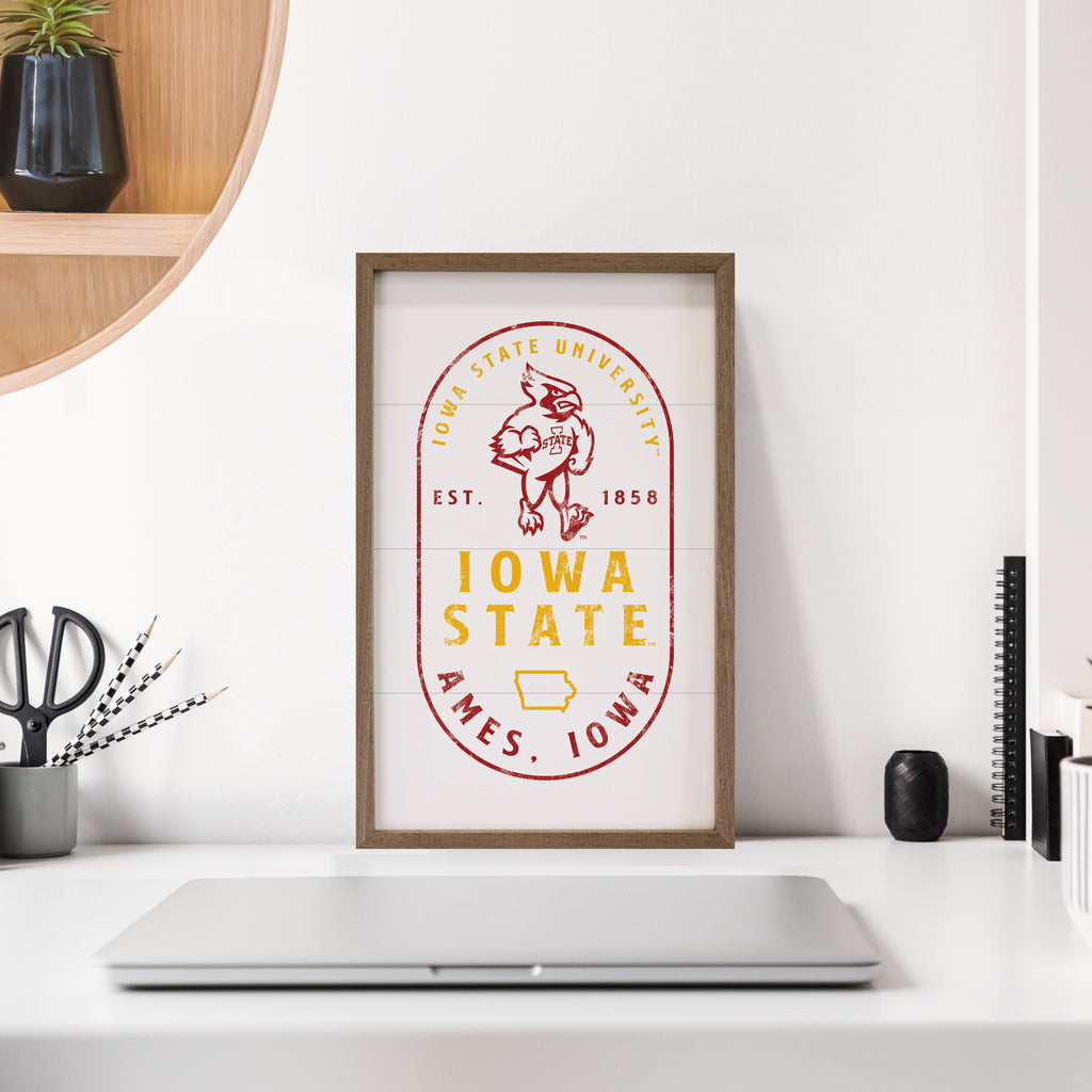 Stamp Poster Iowa State 10x16 / White