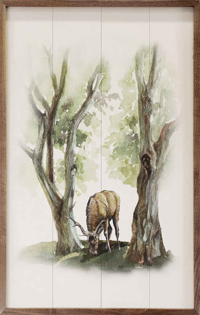 Watercolor Deer In The Forest 10x16 / Multi-Color