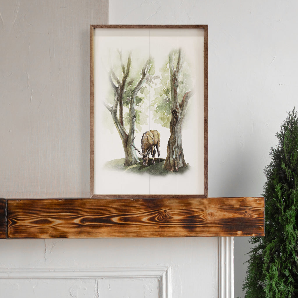 Watercolor Deer In The Forest 10x16 / Multi-Color