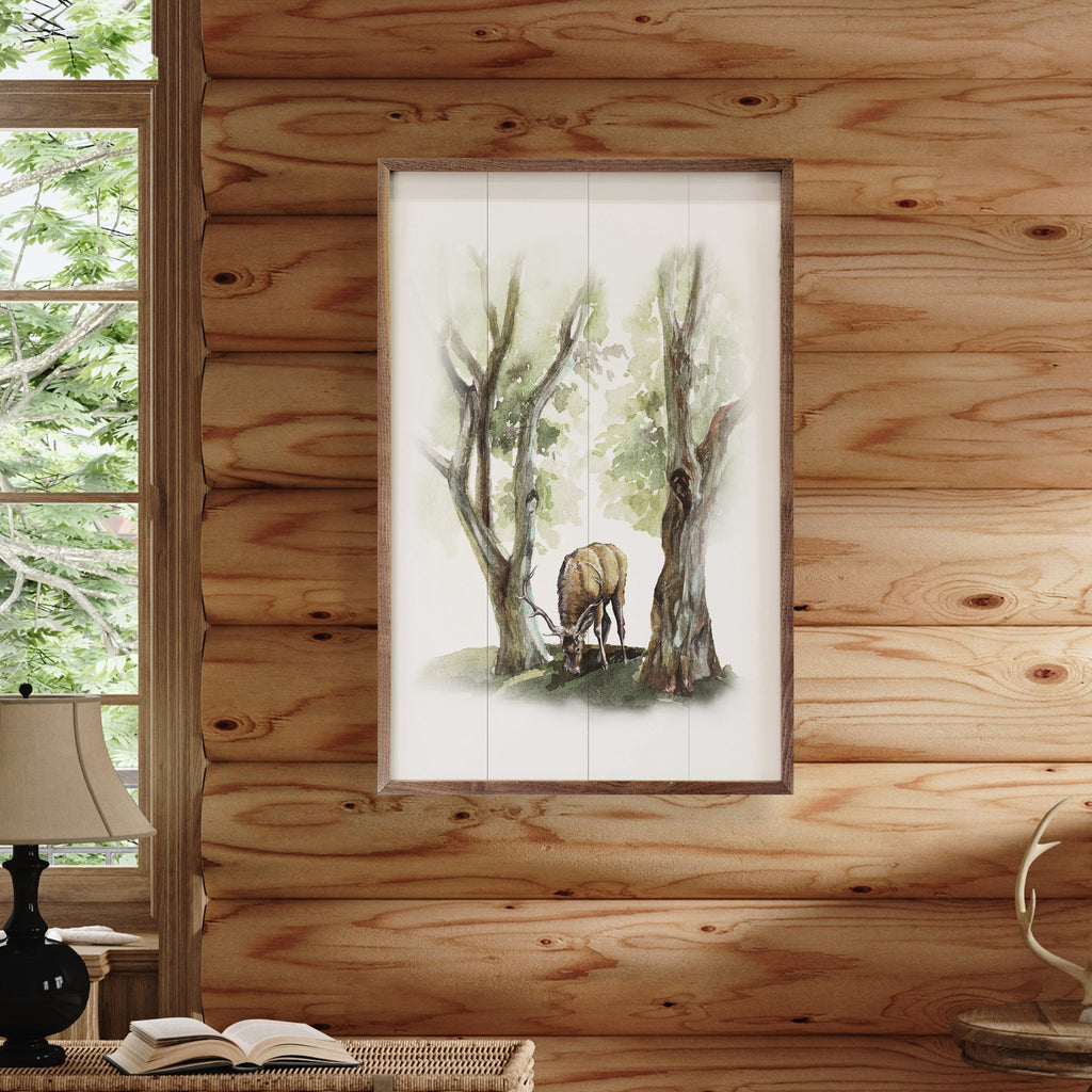 Watercolor Deer In The Forest 10x16 / Multi-Color