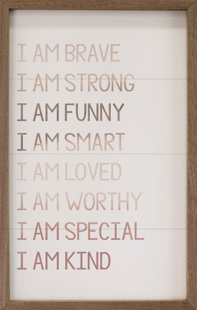 Watercolor I Am Brave White 10x16 / White