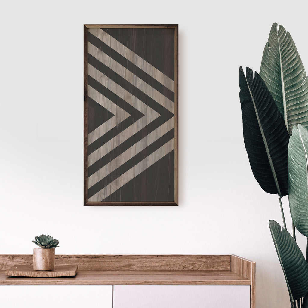 Black And Wood Stripes 24x12 / Black