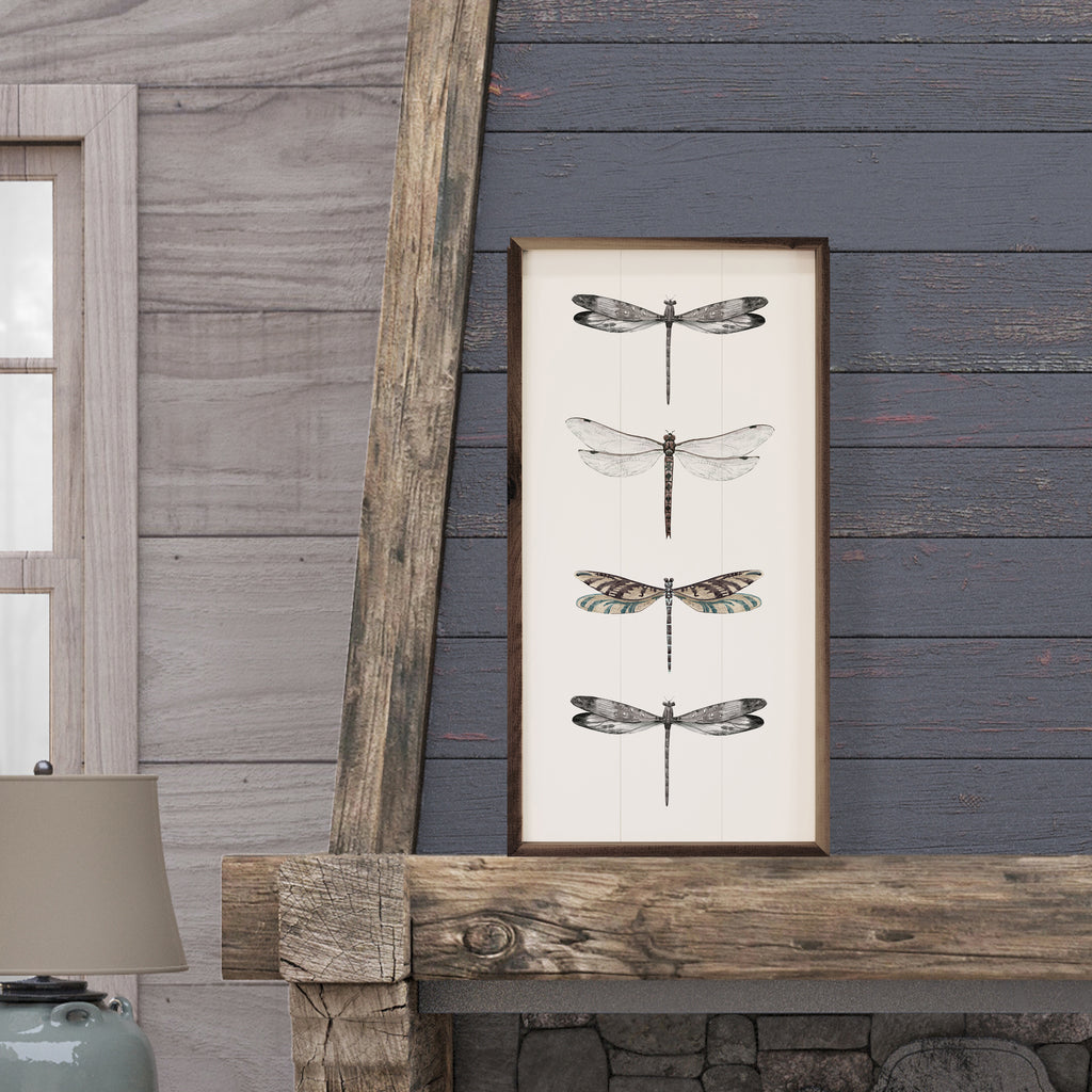 Four Dragonflies 12x24 / Multi-Color