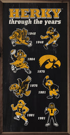 Herky Through The Years Black 12x24 / Black
