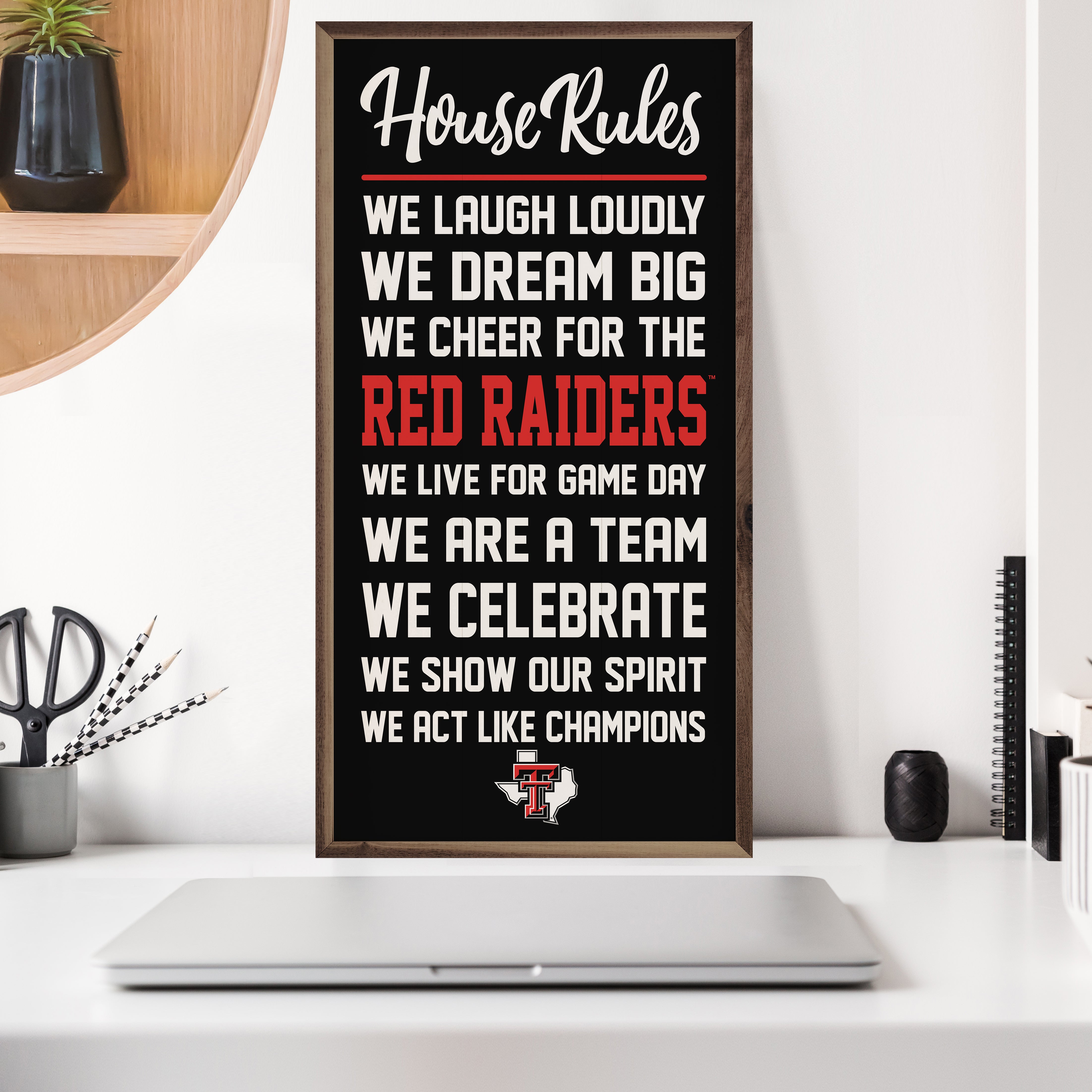 House Rules Texas Tech 12x24 / Black