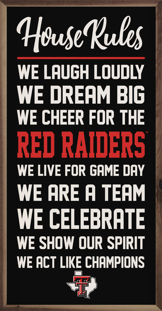 House Rules Texas Tech 12x24 / Black