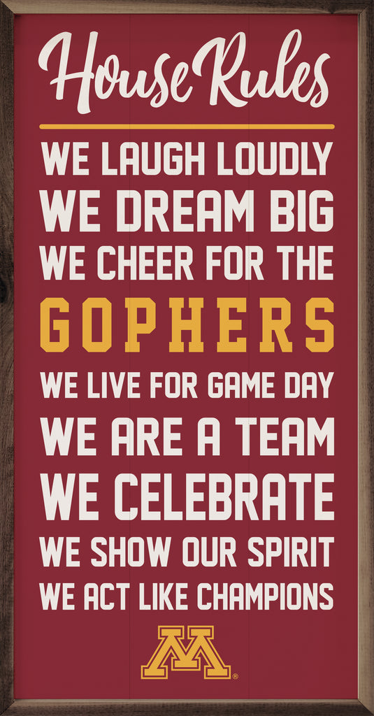 House Rules University Of Minnesota 12x24 / Red