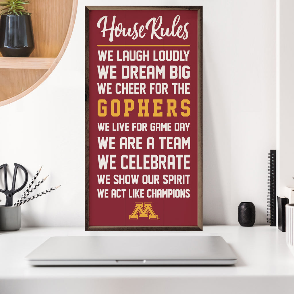 House Rules University Of Minnesota 12x24 / Red