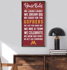 House Rules University Of Minnesota 12x24 / Red
