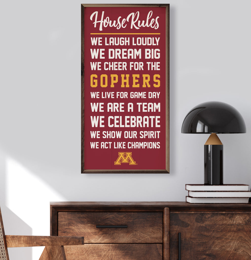 House Rules University Of Minnesota 12x24 / Red