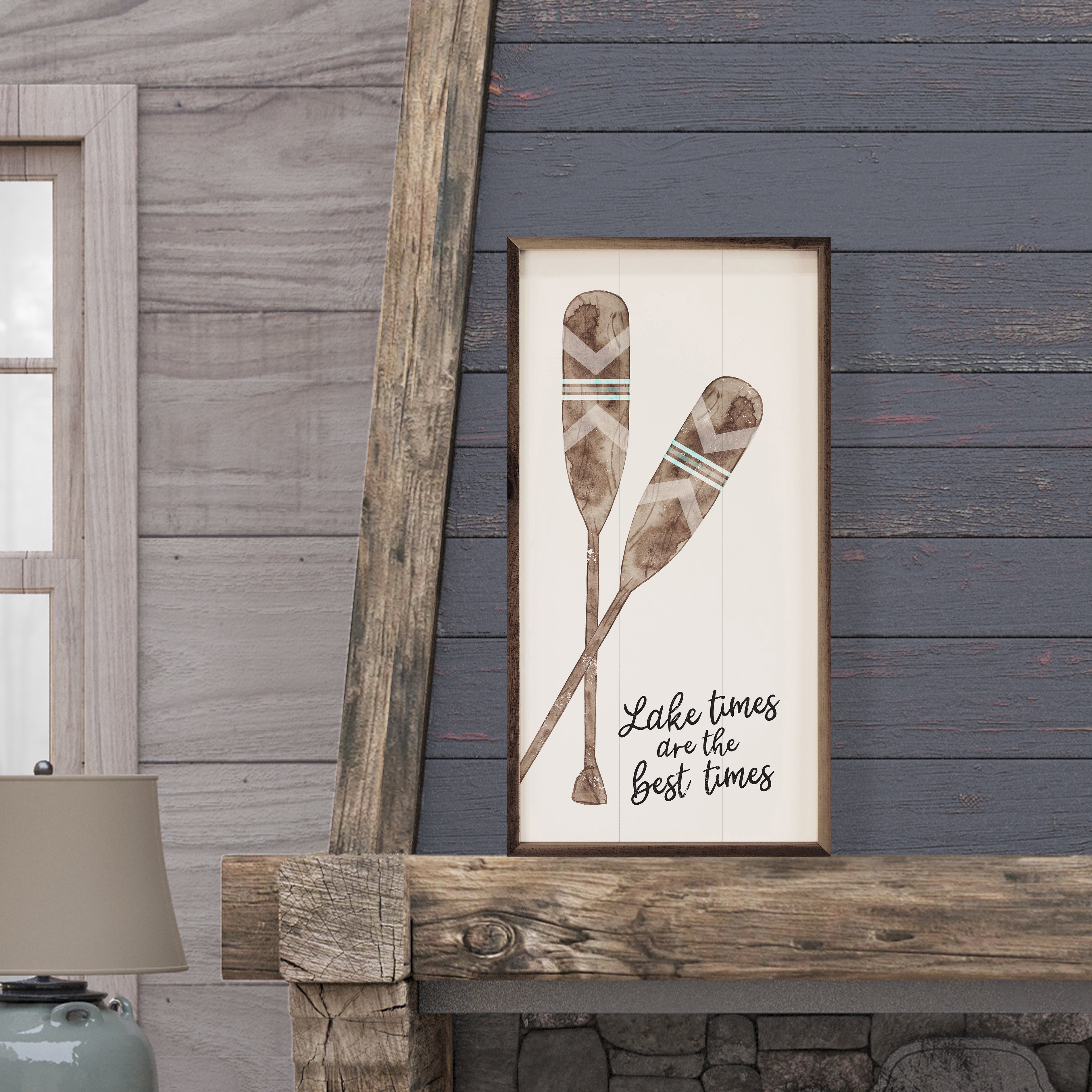Lake Times Are The Best Times Oars White 12x24 / White