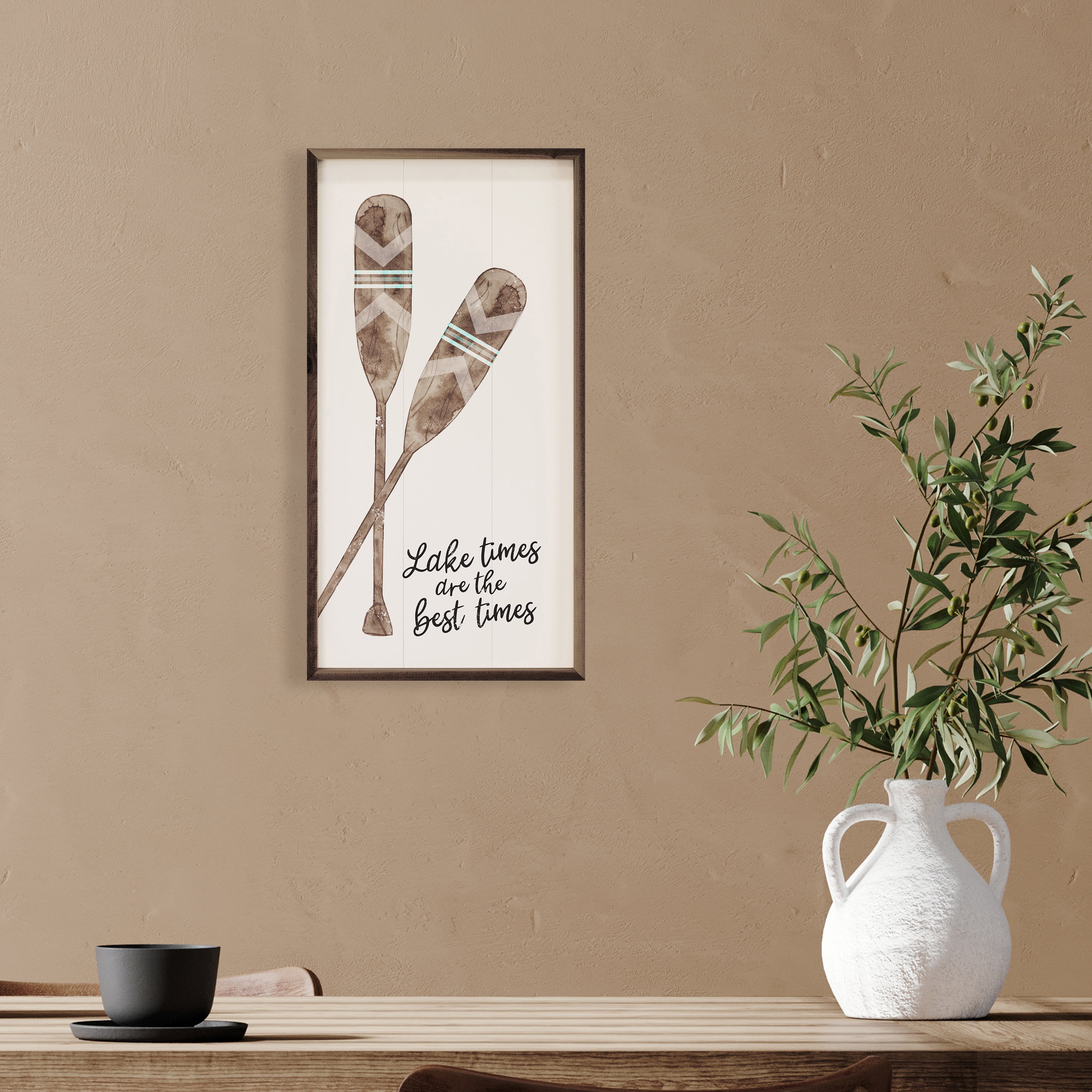 Lake Times Are The Best Times Oars White 12x24 / White