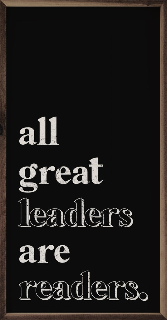 Leaders Are Readers Black 12x24 / Black