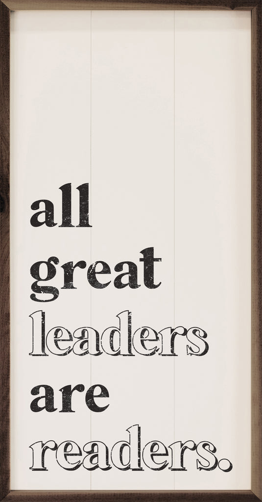 Leaders Are Readers White 12x24 / White