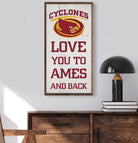 Love You And Back Iowa State 12x24 / White