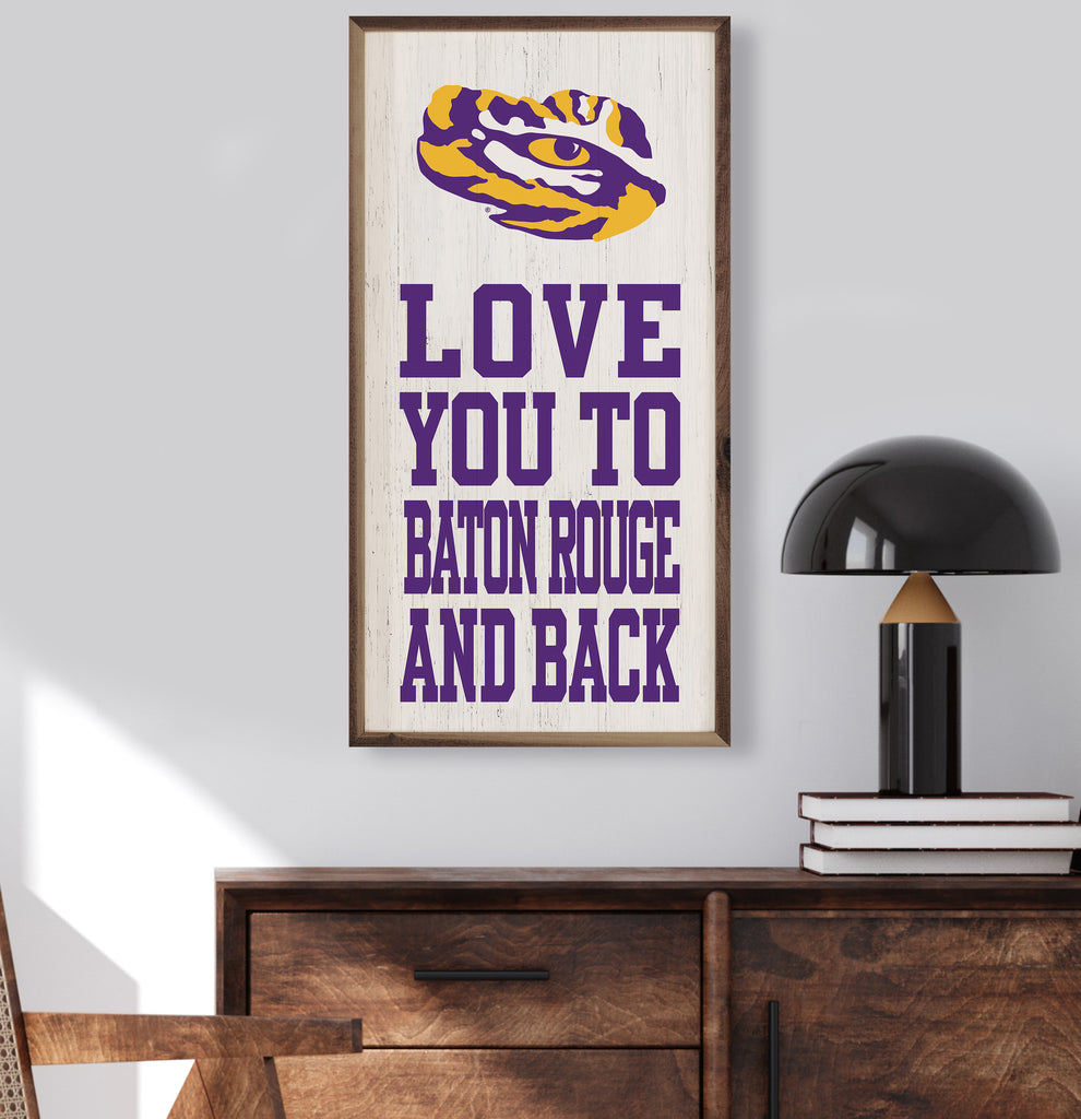 Love You And Back LSU 12x24 / White