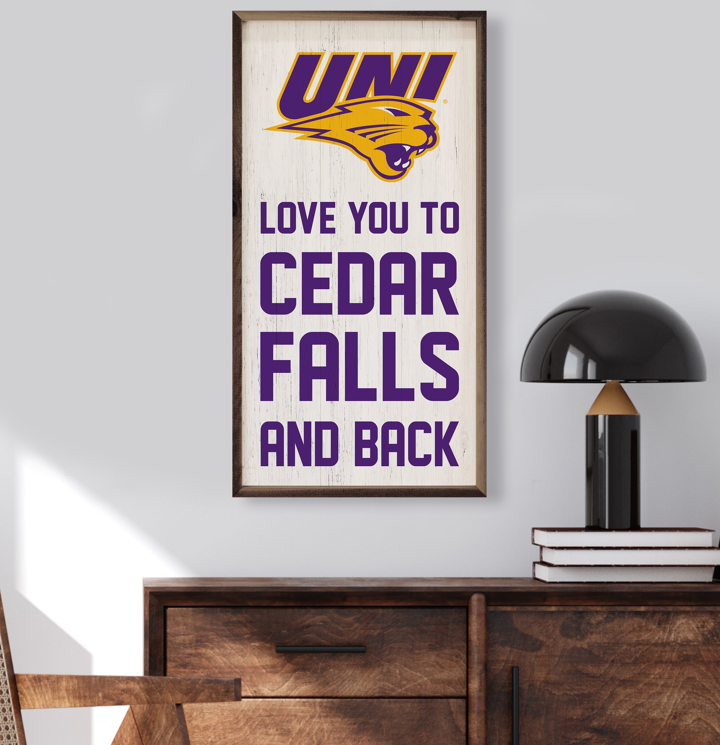 Love You To Cedar Falls And Back 12x24 / White
