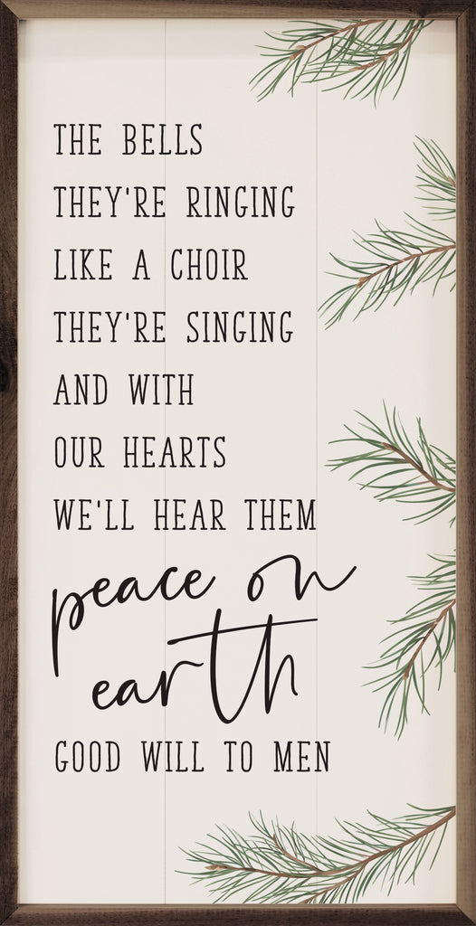 Peace On Earth Good Will To Men White 12x24 / White