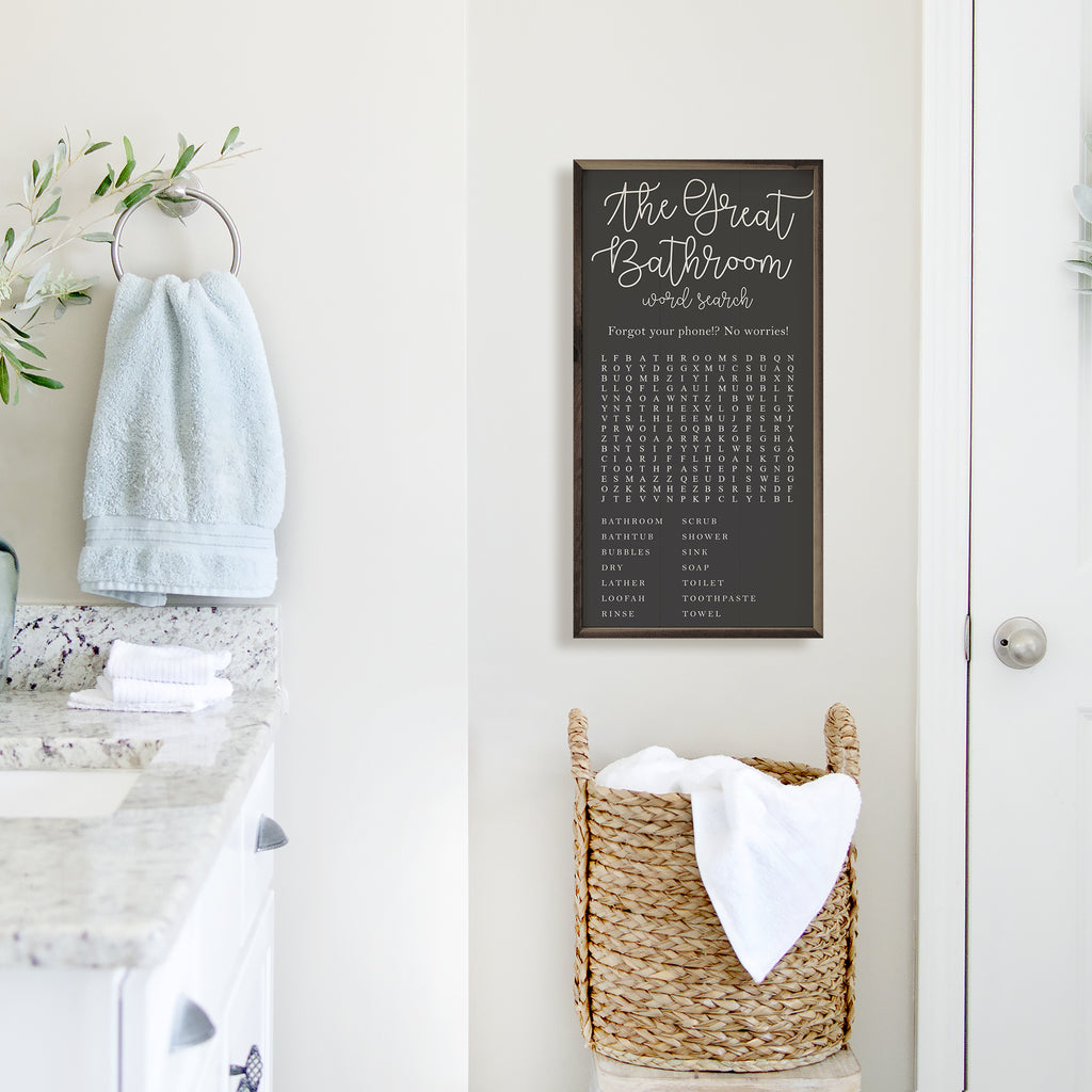 The Great Bathroom Word Search Black 12x24 / Black
