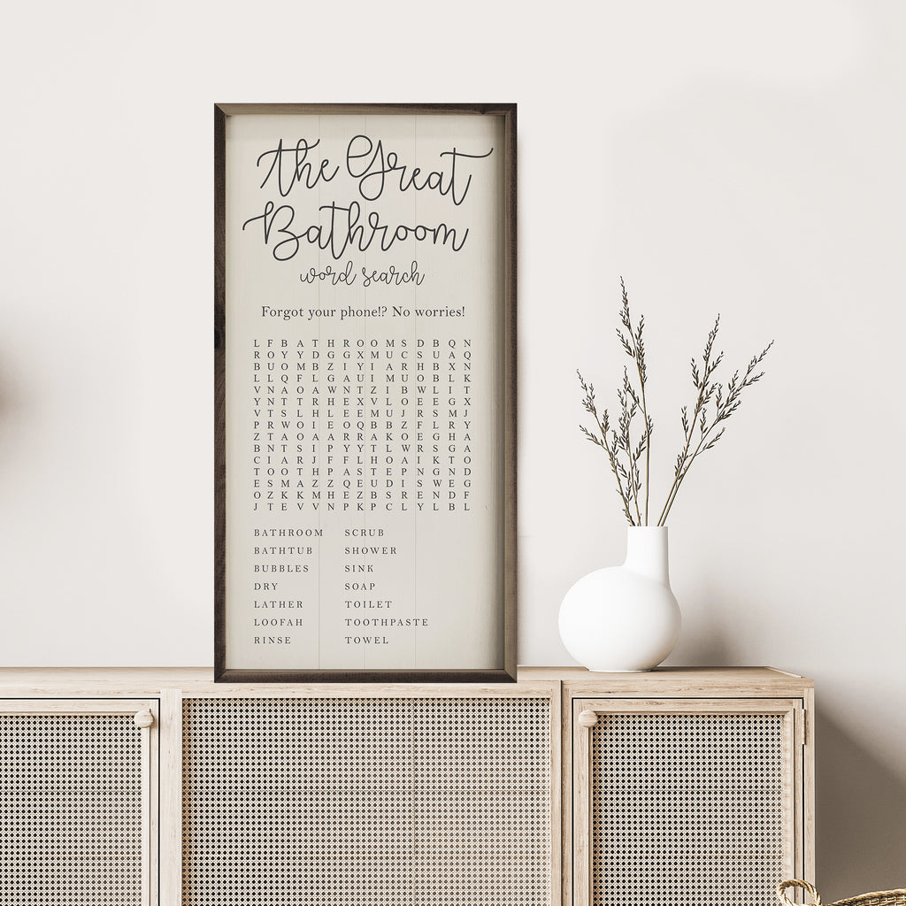 The Great Bathroom Word Search White 12x24 / White