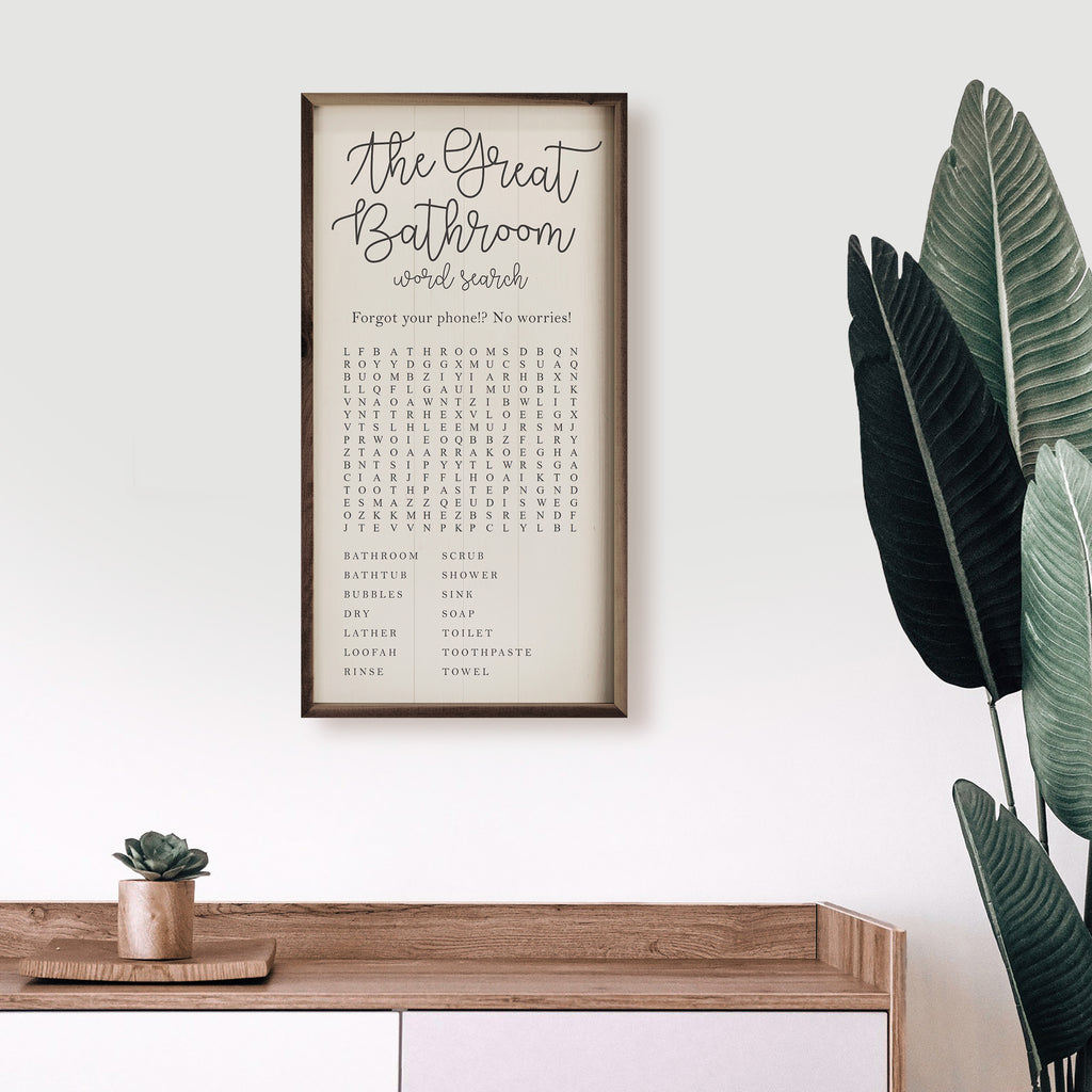 The Great Bathroom Word Search White 12x24 / White