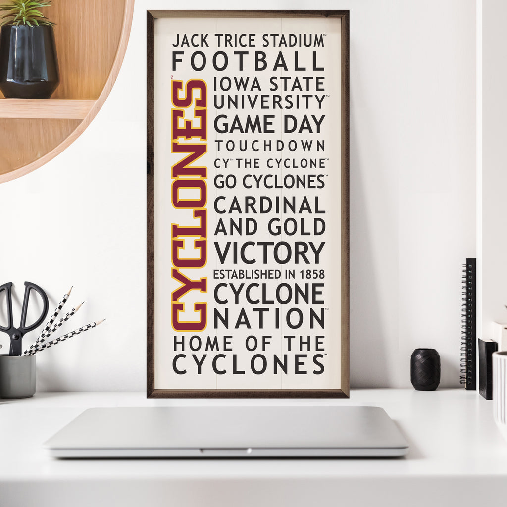 University Words Iowa State 12x24 / White