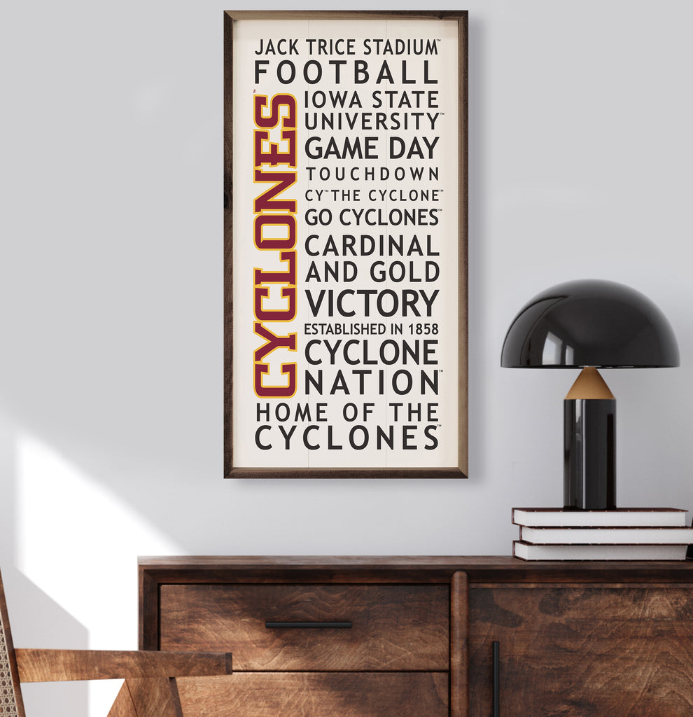 University Words Iowa State 12x24 / White