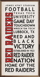 University Words Texas Tech 12x24 / White
