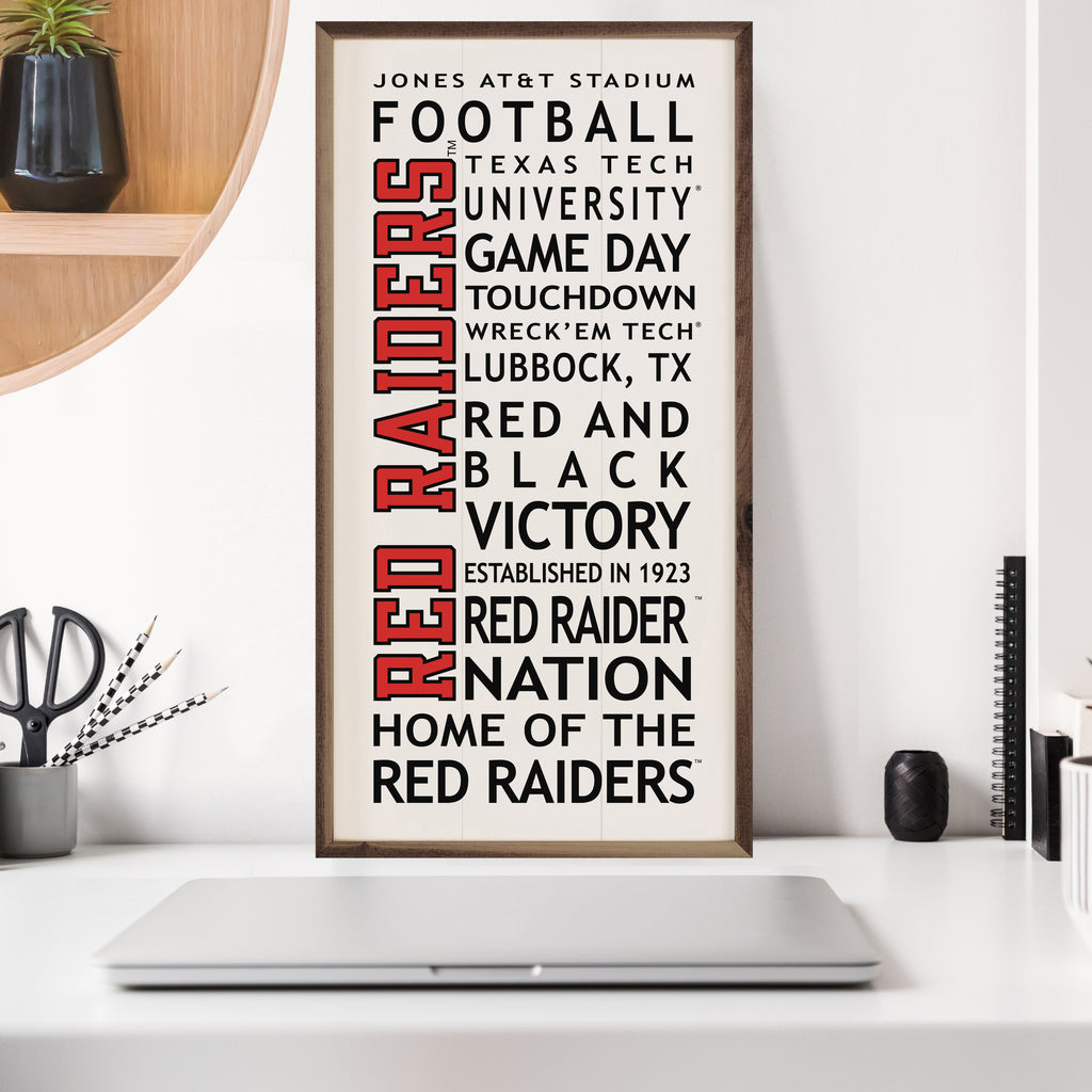 University Words Texas Tech 12x24 / White