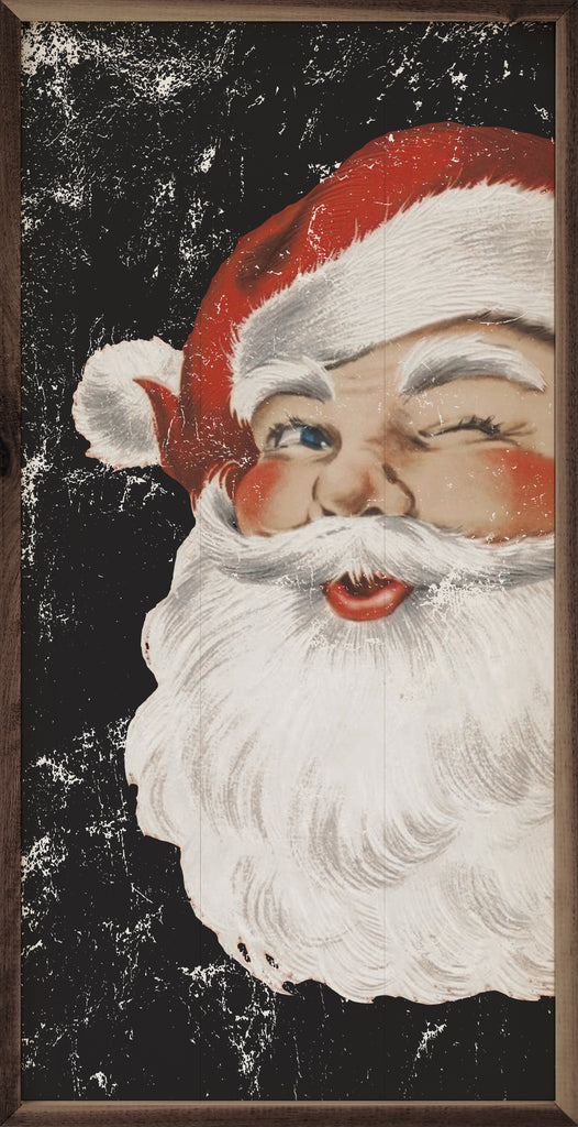 Winking Santa Black 12x24 / Black