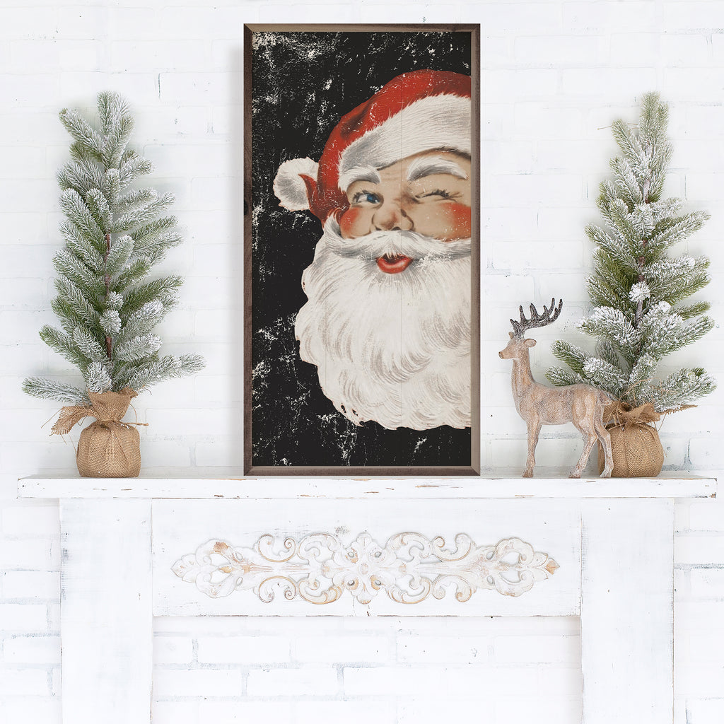 Winking Santa Black 12x24 / Black