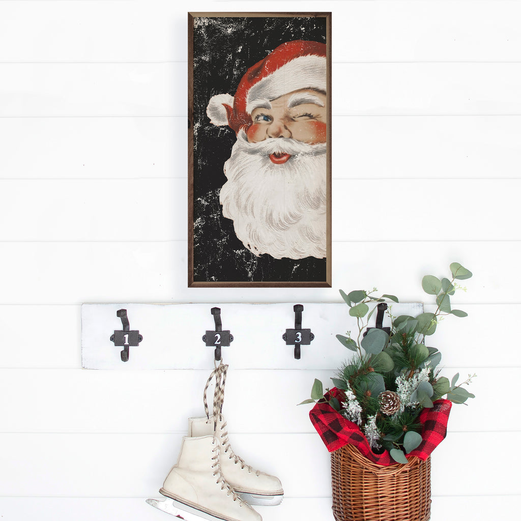 Winking Santa Black 12x24 / Black