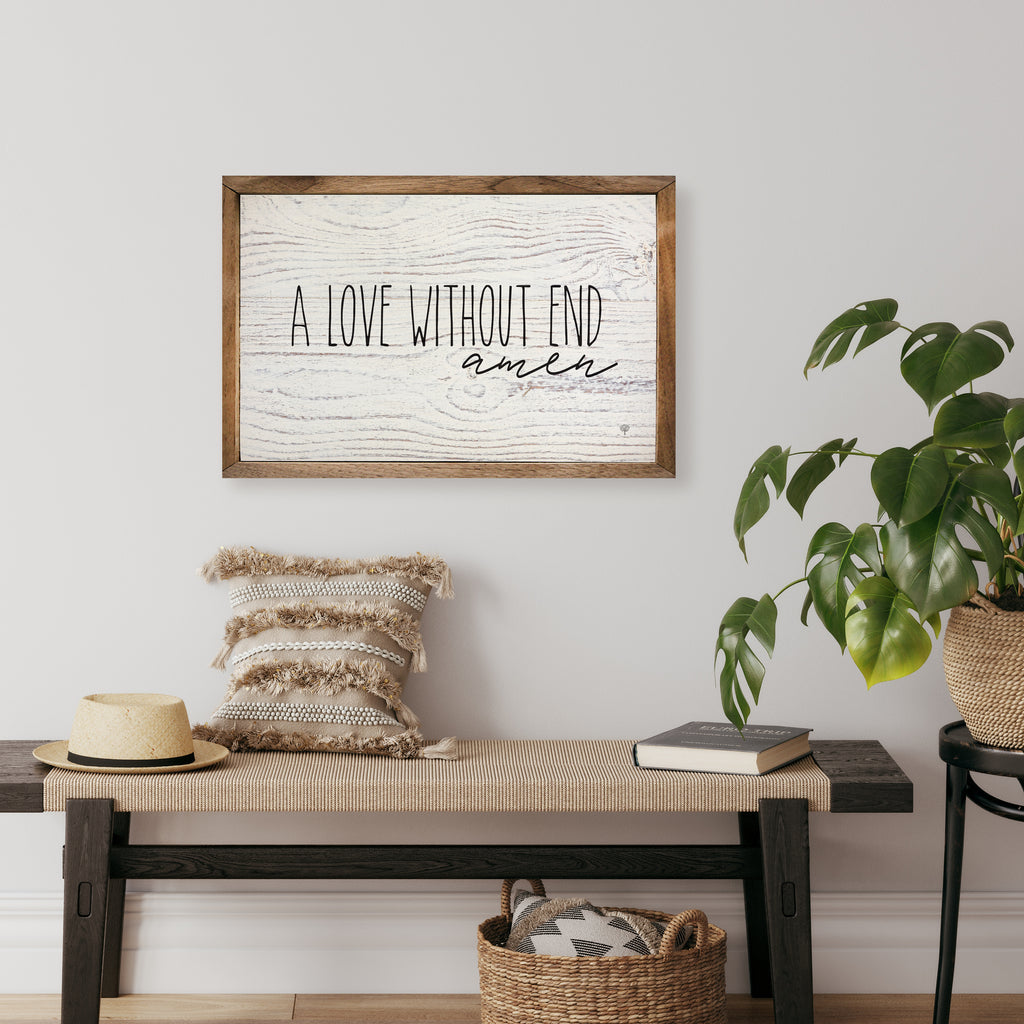 A Love Without End Amen Whitewash 16x10 / Whitewash