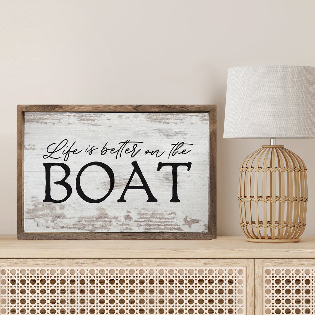 Better On The Boat Whitewash 16x10 / Whitewash