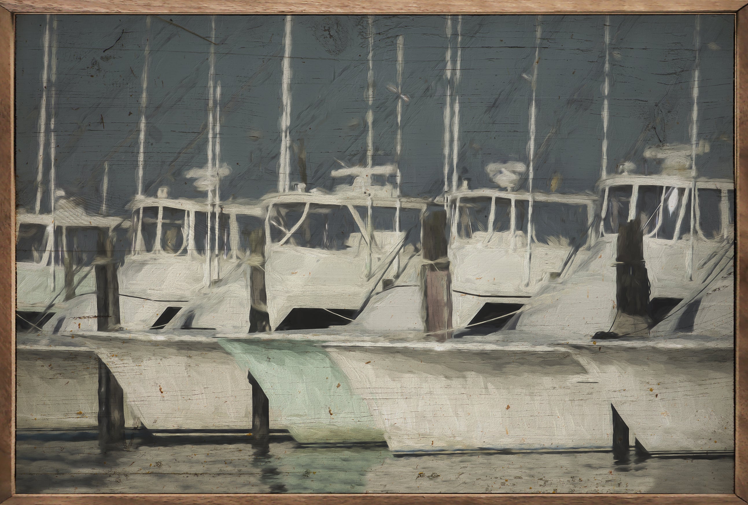 Coastal Fishing Boats 16x10 / Multi-Color