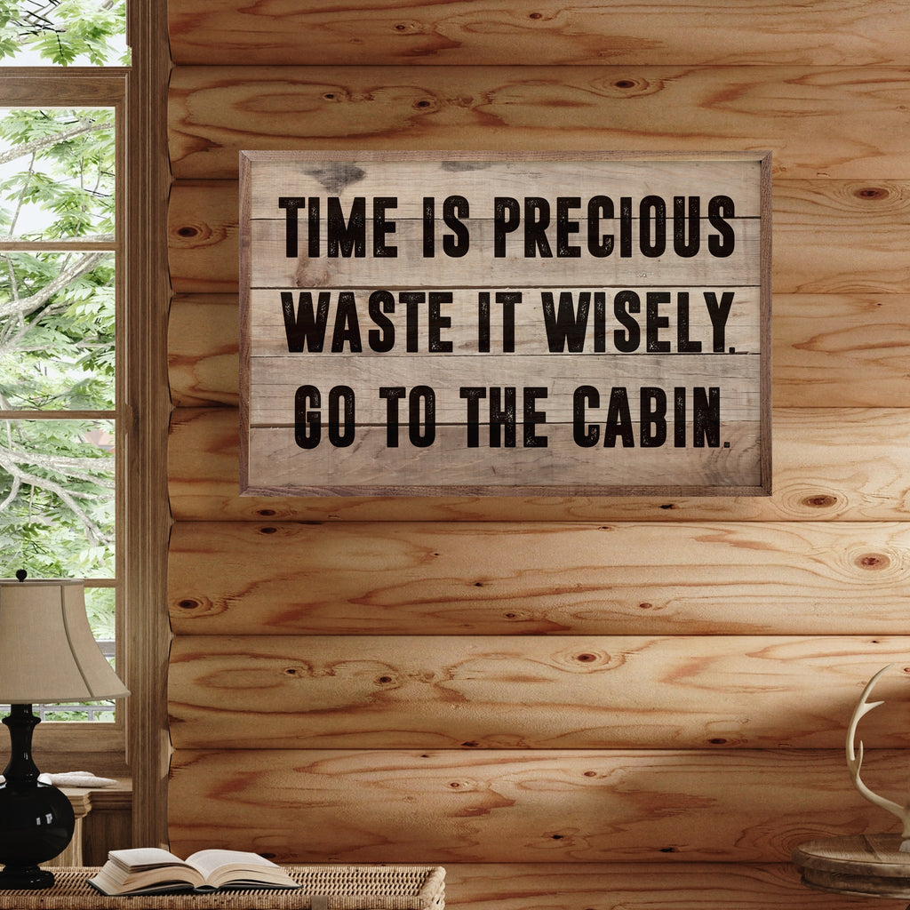 Go To The Cabin Whitewash 16x10 / Whitewash