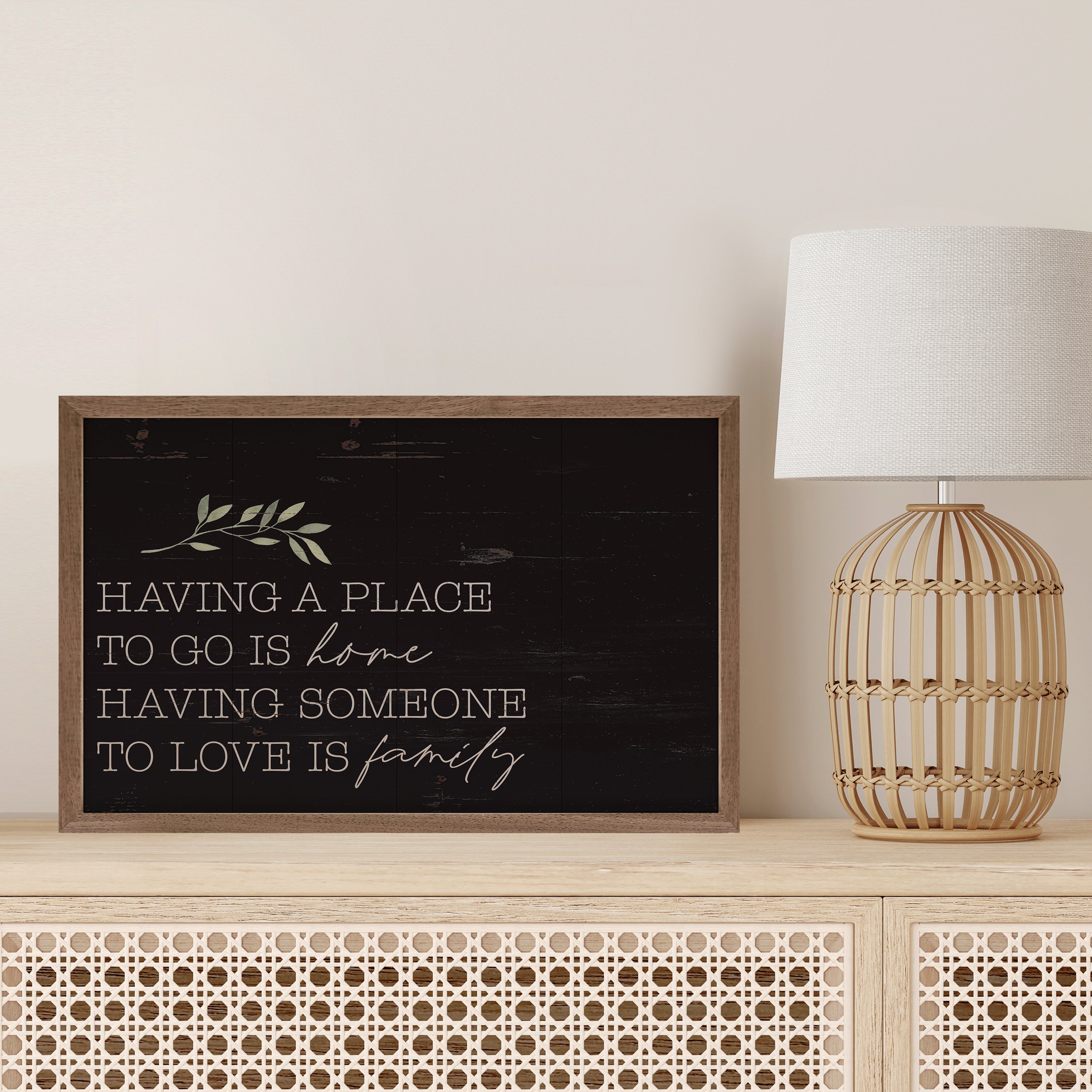 Having A Place Greenery Black 16x10 / Black
