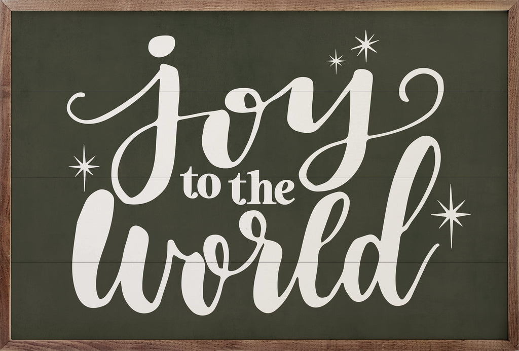 Joy To The World Stars Green 16x10 / Green
