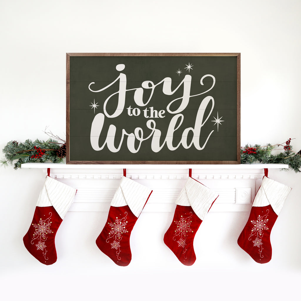 Joy To The World Stars Green 16x10 / Green