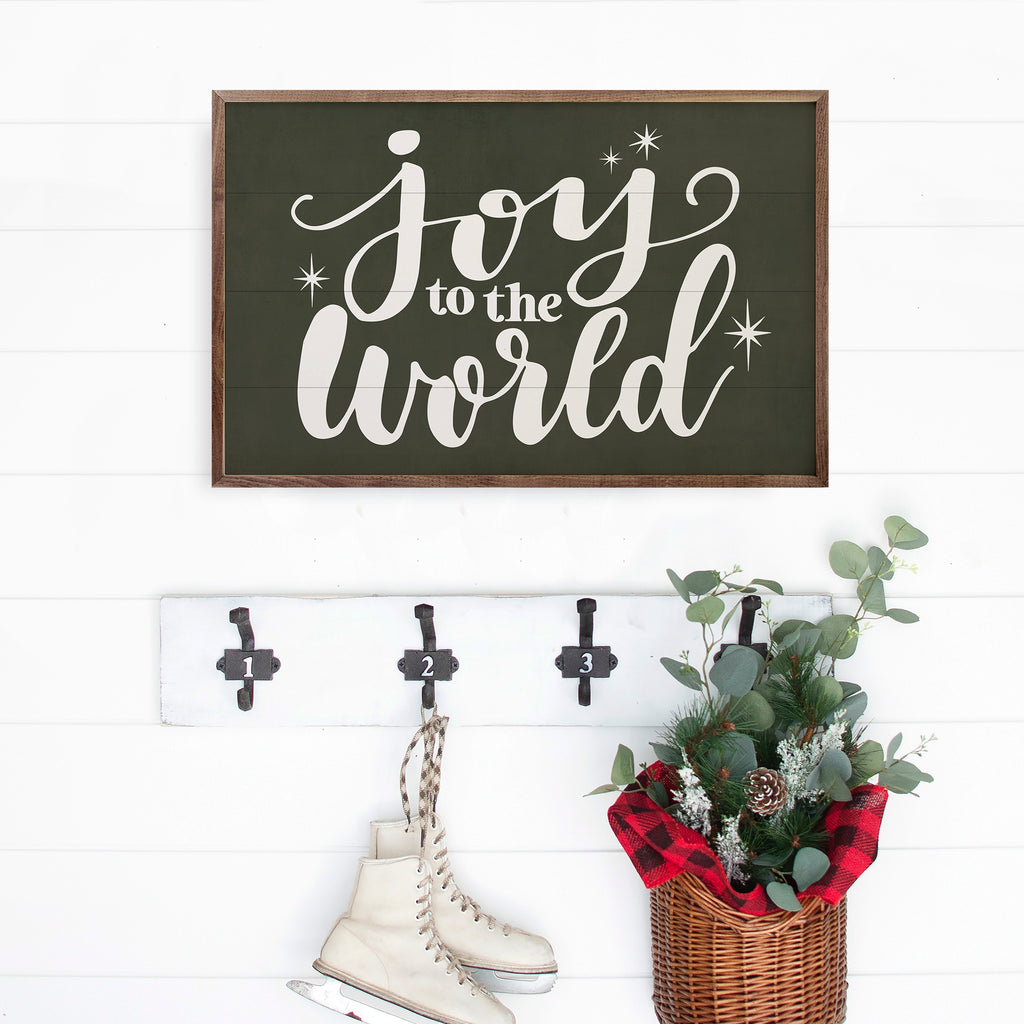 Joy To The World Stars Green 16x10 / Green