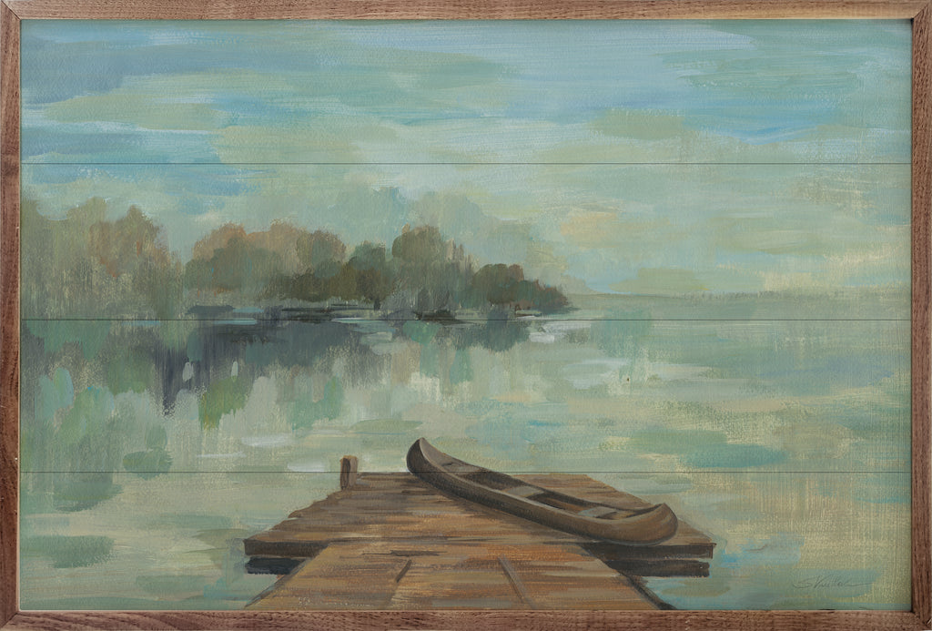 Lakeside Retreat II Boat By Silvia Vassileva 16x10 / Multi-Color
