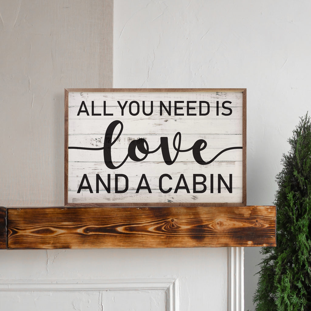 Love And A Cabin Whitewash 16x10 / Whitewash