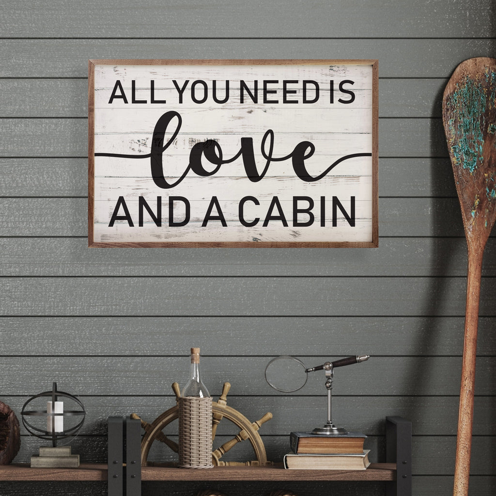 Love And A Cabin Whitewash 16x10 / Whitewash