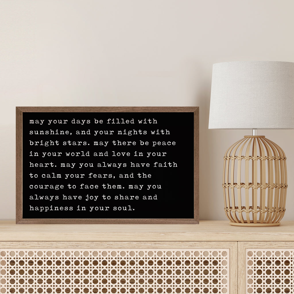 May Your Days Be Filled Black 16x10 / Black