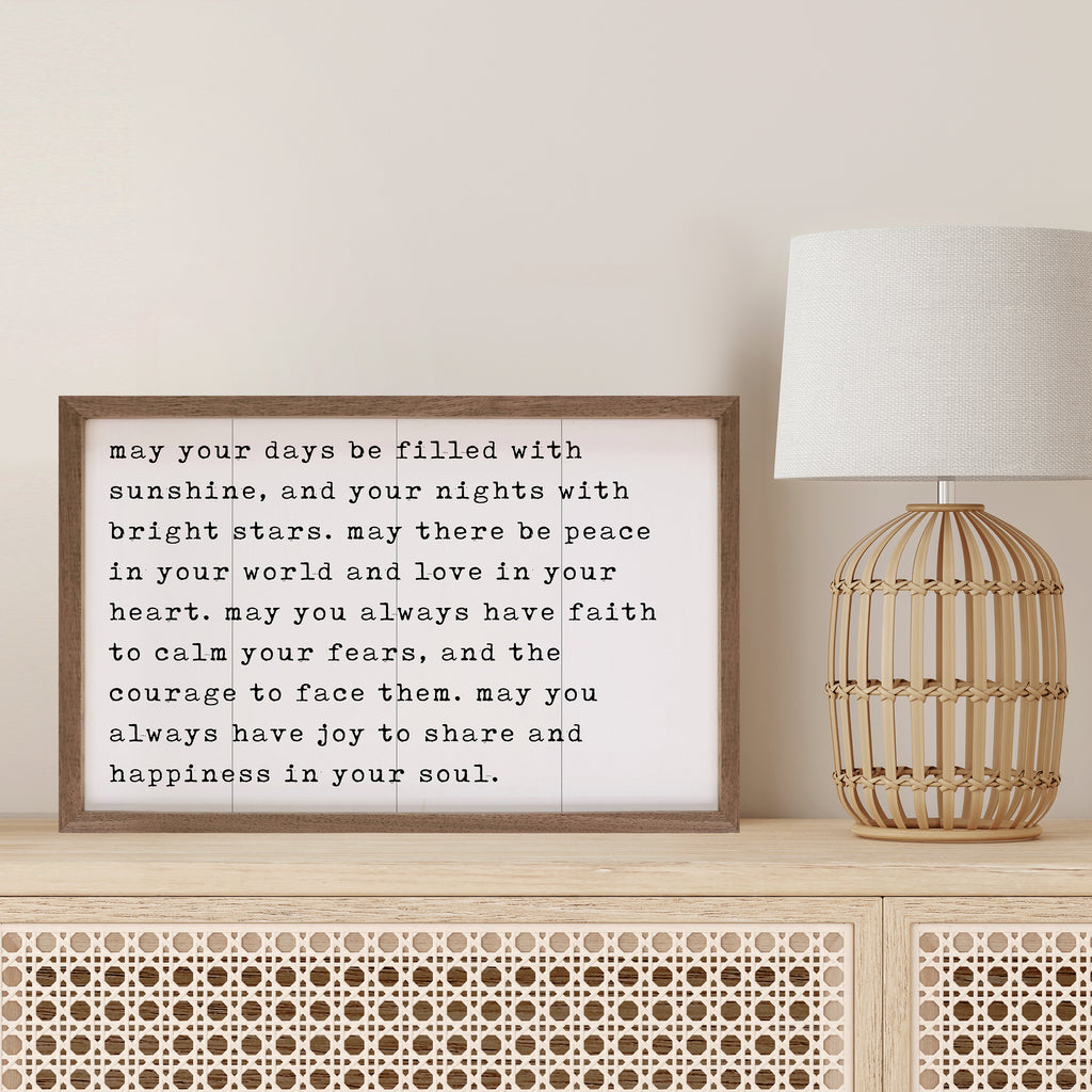 May Your Days Be Filled White 16x10 / White