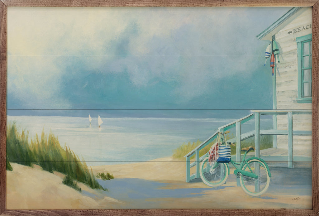 Morning Ride To The Beach By Julia Purinton 16x10 / Multi-Color