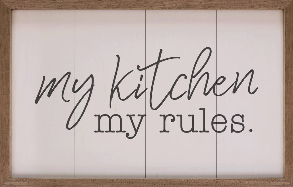 My Kitchen My Rules White 16x10 / White
