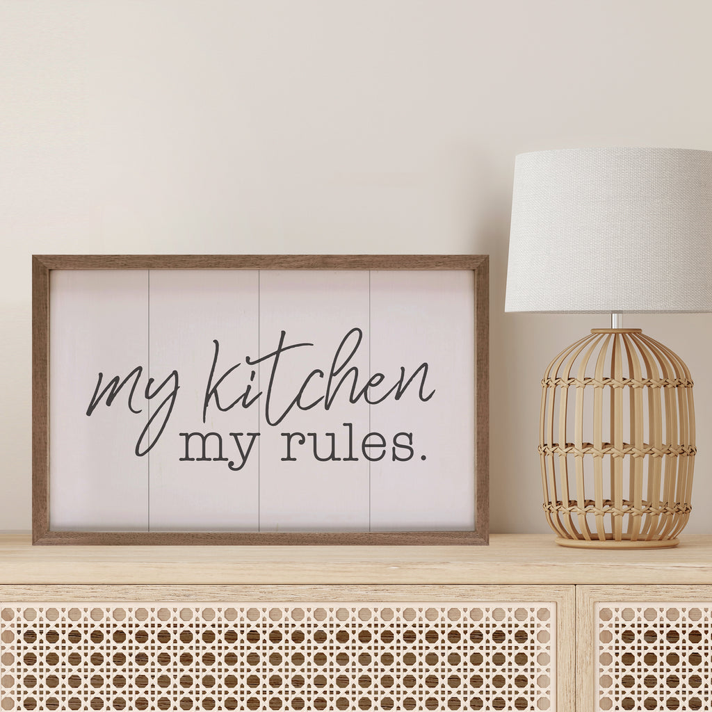 My Kitchen My Rules White 16x10 / White