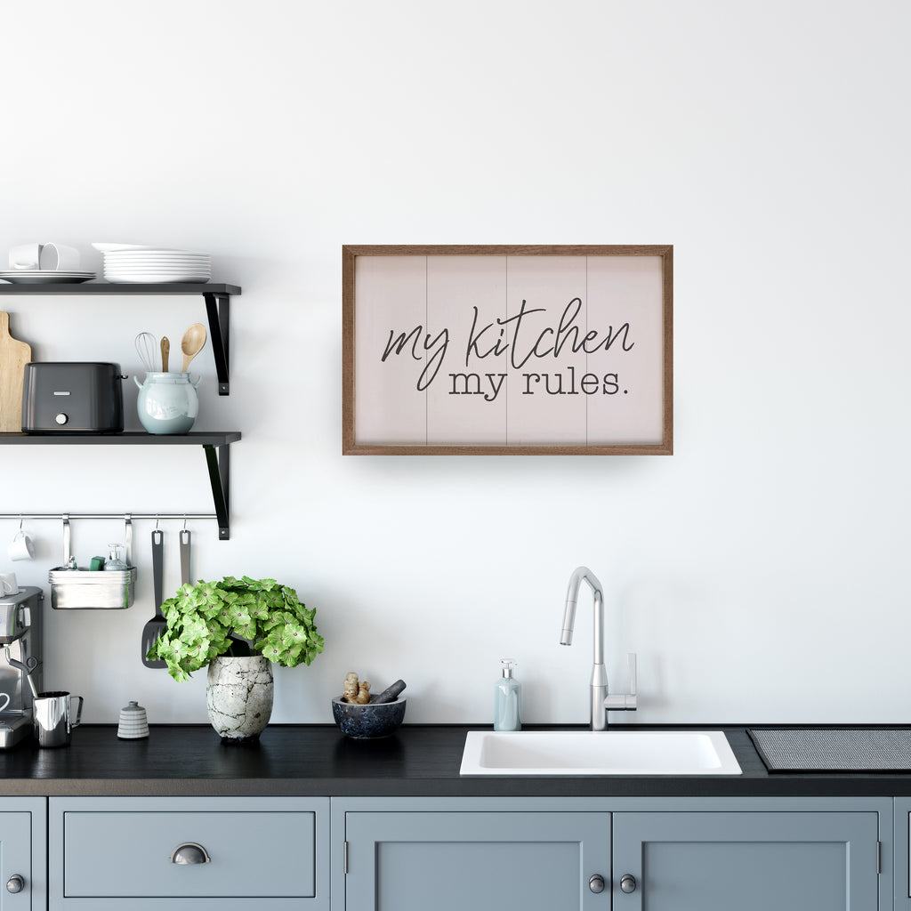 My Kitchen My Rules White 16x10 / White